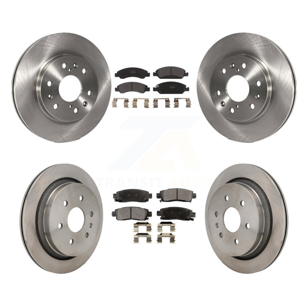 Front Rear Disc Brake Rotors And Semi-Metallic Pads Kit For Cadillac XTS K8F-104001