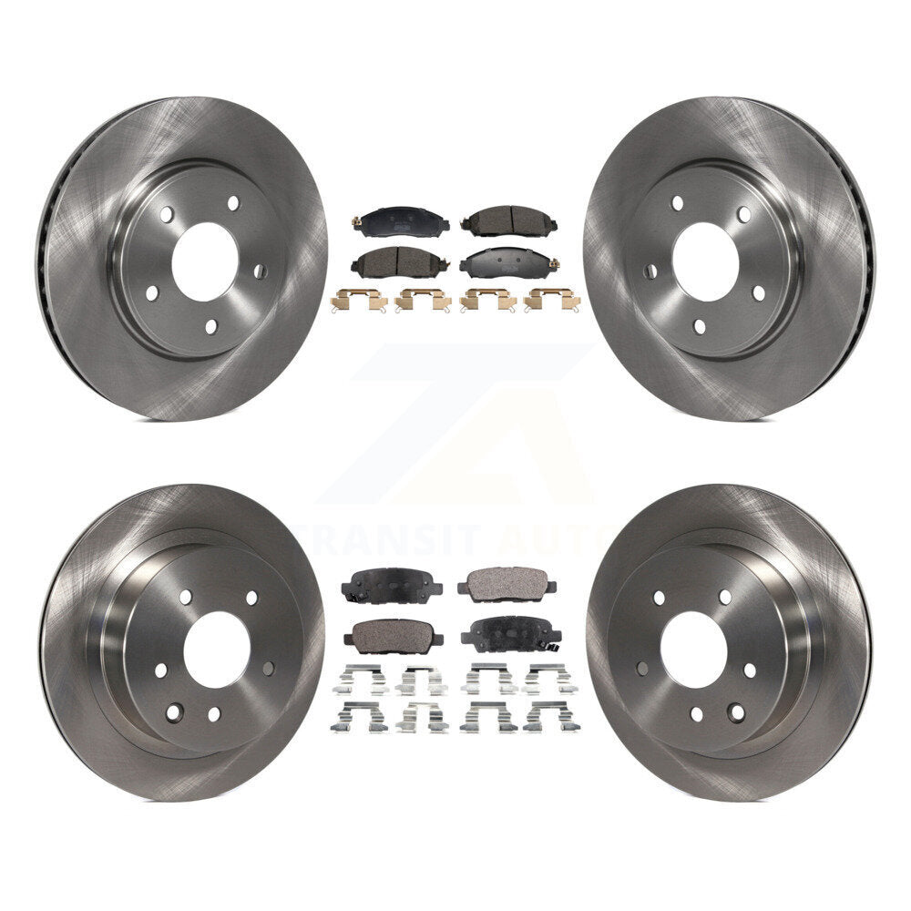 Front Rear Brake Rotors & Semi-Metallic Pad Kit For Nissan LEAF With Manual Parking K8F-104008