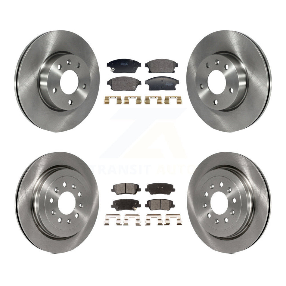 Front Rear Disc Brake Rotors And Semi-Metallic Pads Kit For Cadillac ATS K8F-104019