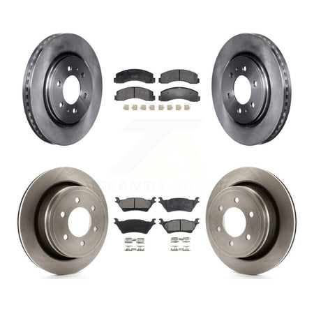 Front Rear Brake Rotor And Semi-Metallic Pad Kit For Ford F-150 With Manual Parking K8F-104026