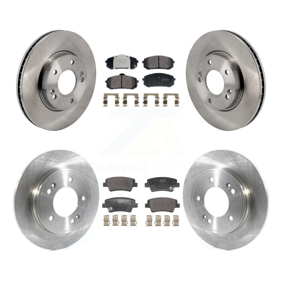 Front Rear Disc Brake Rotors And Semi-Metallic Pads Kit For Hyundai Elantra K8F-104027