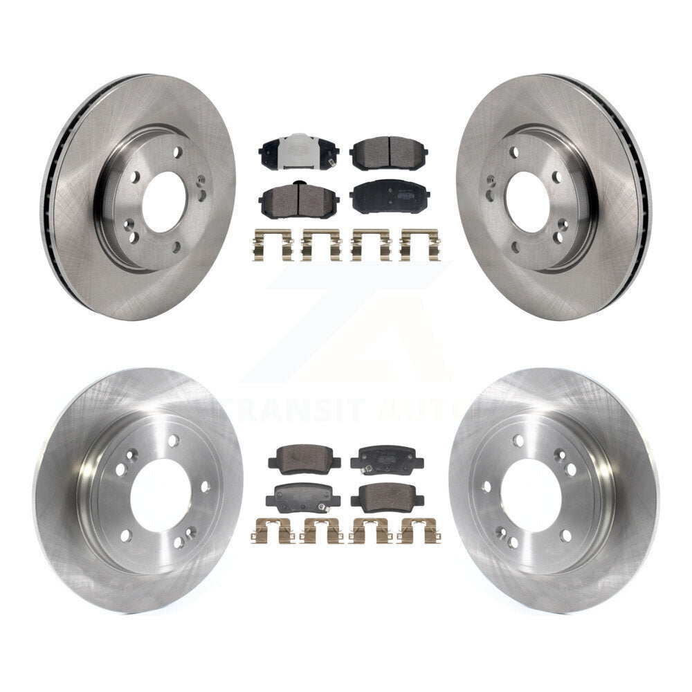 Front Rear Disc Brake Rotors And Semi-Metallic Pads Kit For Hyundai Elantra K8F-104028