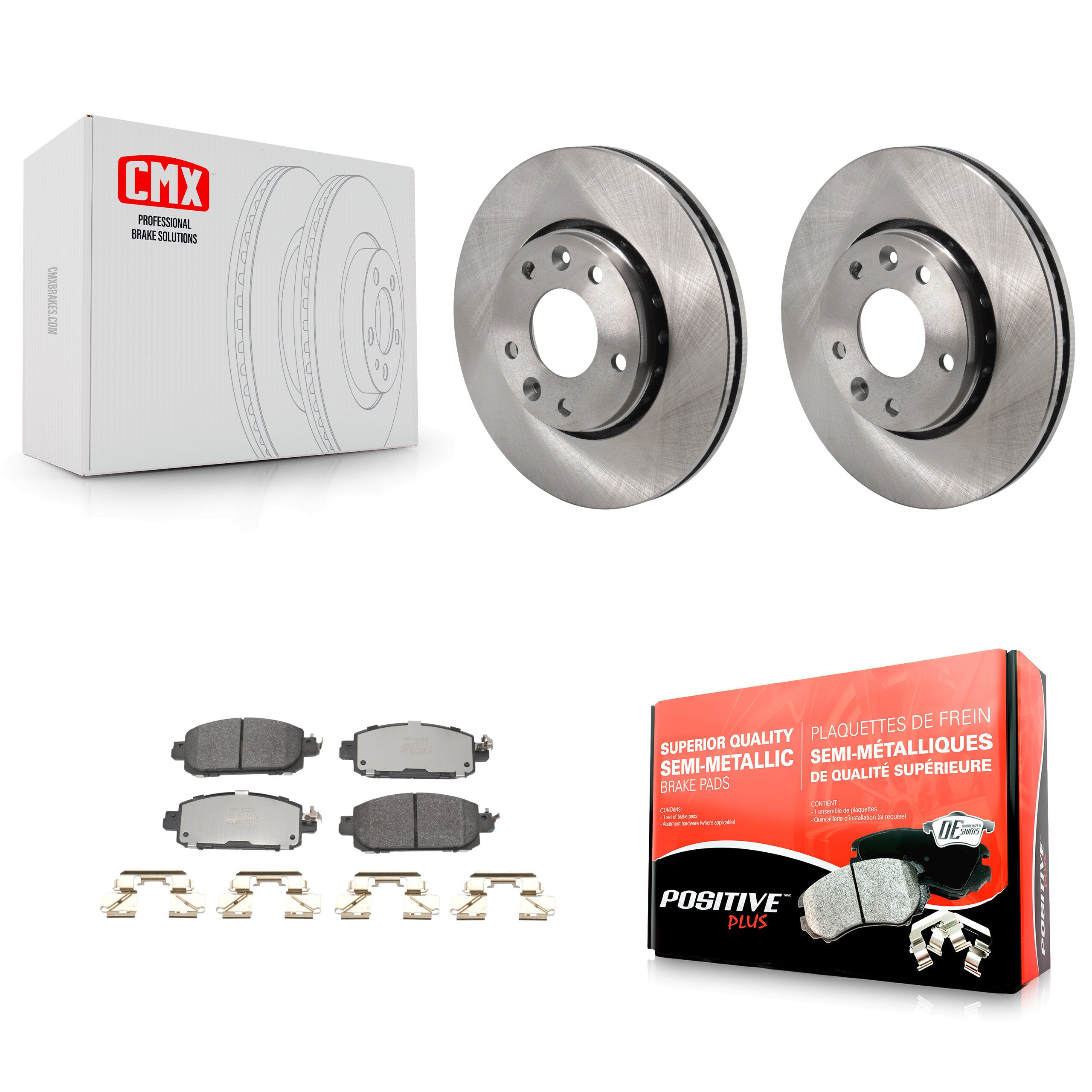 Front Disc Brake Rotors And Semi-Metallic Pads Kit For Nissan Kicks Sentra K8F-104053