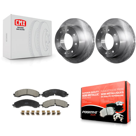 Rear Brake Rotors & Semi-Metallic Pad Kit For GMC Chevrolet Sierra 2500 HD Silverado 3500 K8F-104080