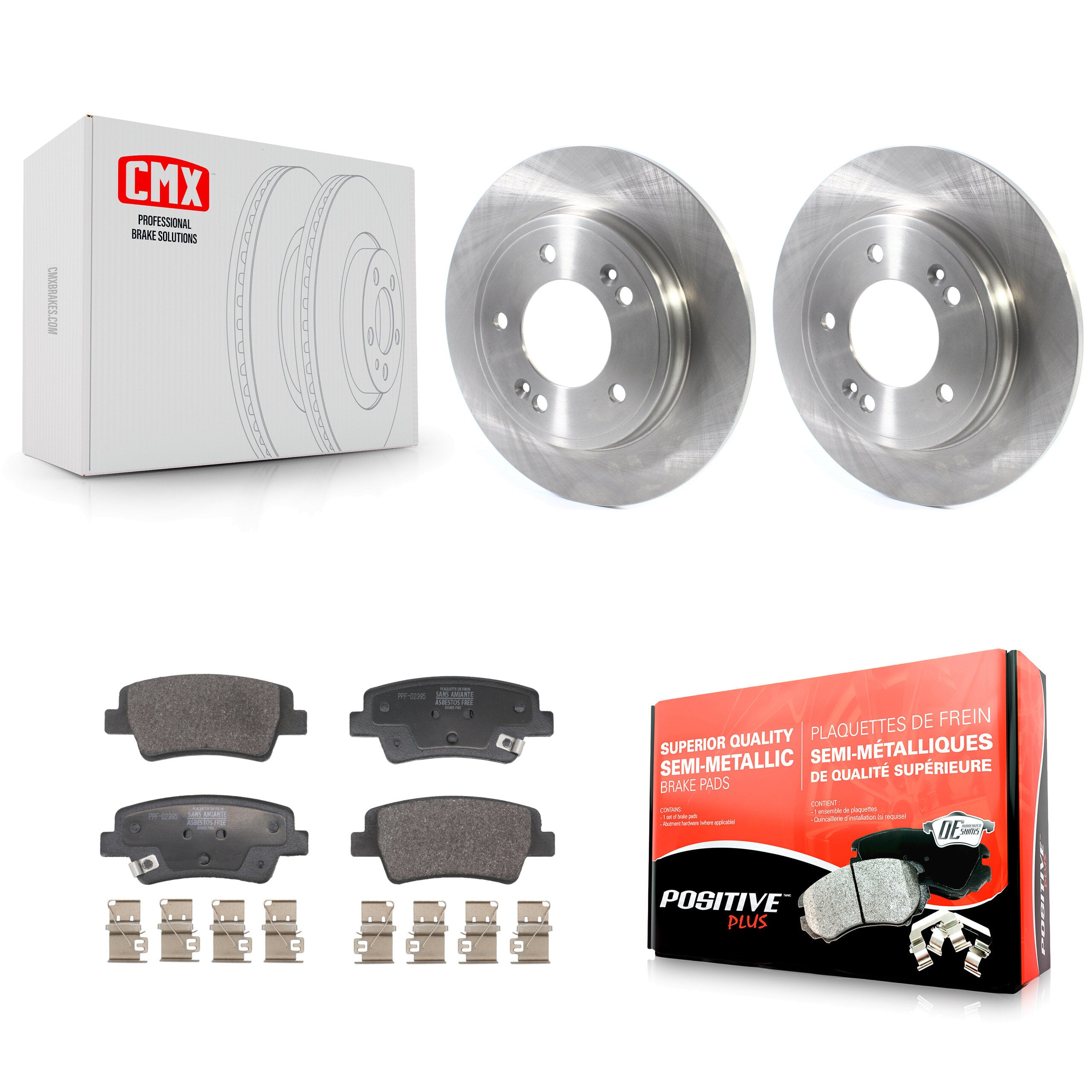 Rear Disc Brake Rotors And Semi-Metallic Pads Kit For Hyundai Elantra Kia Niro K8F-104083