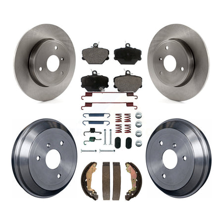 Front Rear Disc Brake Rotors Semi-Metallic Pads And Drum Kit (7Pc) For Smart Fortwo K8F-104091