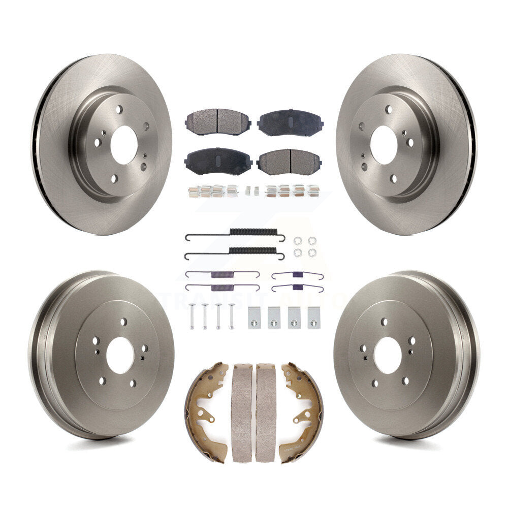 Front Rear Brake Rotor Semi-Metallic Pad Drum Kit (7Pc) For 2006-2008 Suzuki Grand Vitara K8F-104092