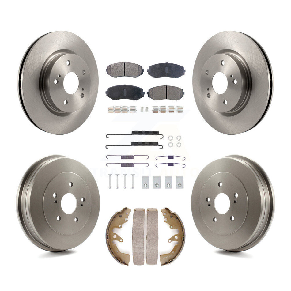 Front Rear Brake Rotor Semi-Metallic Pad Drum Kit (7Pc) For 2006-2008 Suzuki Grand Vitara K8F-104092