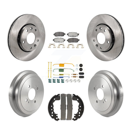 Front Rear Disc Brake Rotors Semi-Metallic Pads And Drum Kit (7Pc) For Nissan Kicks K8F-104095