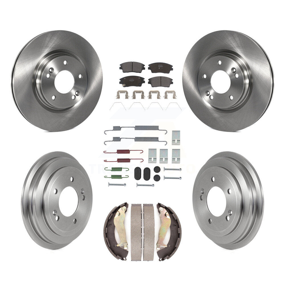 Front Rear Brake Rotors Semi-Metallic Pad & Drum Kit (7Pc) For 17-20 Hyundai Elantra 1.6L K8F-104098