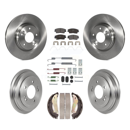 Front Rear Brake Rotors Semi-Metallic Pad & Drum Kit (7Pc) For 17-20 Hyundai Elantra 1.6L K8F-104098