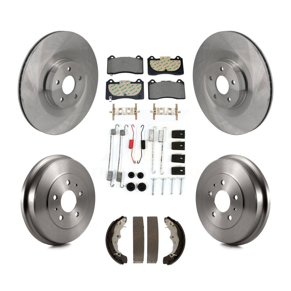Front Rear Brake Rotors Semi-Metallic Pad Drum Kit (7Pc) For 2016 Ford Focus RS FMSI=1004 K8F-104102