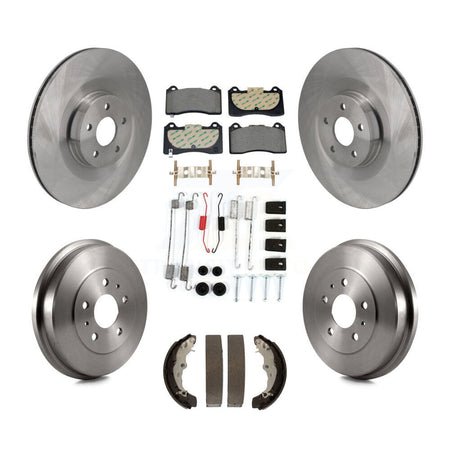 Front Rear Brake Rotors Semi-Metallic Pad Drum Kit (7Pc) For 2016 Ford Focus RS FMSI=1004 K8F-104102