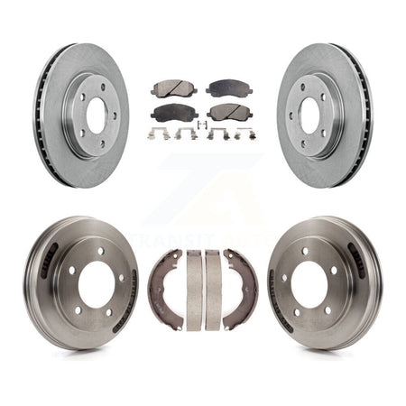 Front Rear Disc Brake Rotors Semi-Metallic Pads And Drum Kit For Mitsubishi Lancer K8F-104104