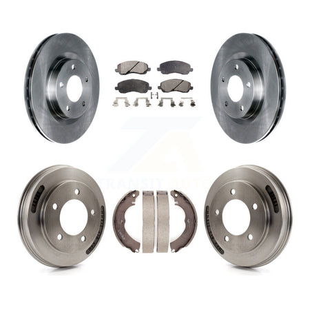 Front Rear Brake Rotor Semi-Metallic Pad And Drum Kit For 2008-2009 Mitsubishi Lancer GTS K8F-104106