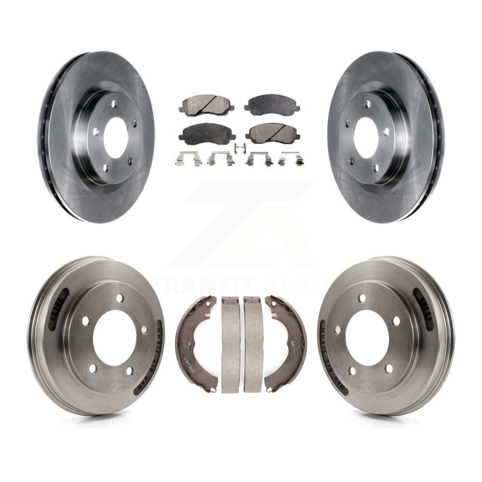 Front Rear Brake Rotor Semi-Metallic Pad And Drum Kit For 2008-2009 Mitsubishi Lancer GTS K8F-104106
