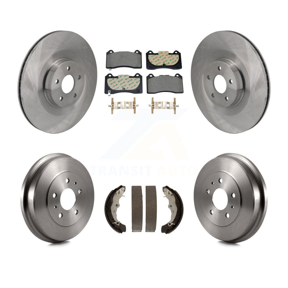 Front Rear Disc Brake Rotors Semi-Metallic Pads And Drum Kit For 2016-2018 Ford Focus RS K8F-104112