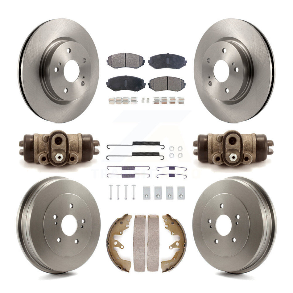 Front Rear Disc Brake Rotors Semi-Metallic Pad And Drum Kit (9Pc) For Suzuki Grand Vitara K8F-104115