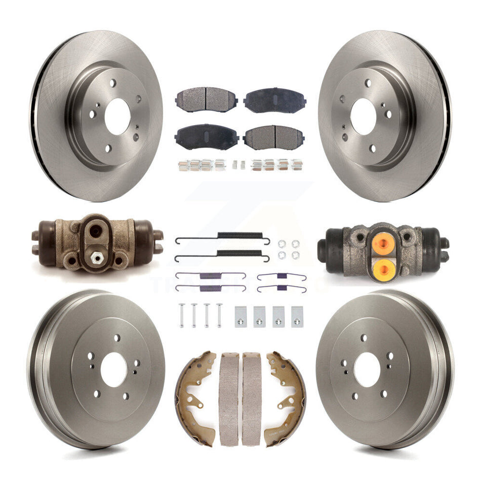 Front Rear Disc Brake Rotor Semi-Metallic Pad Drum Kit (9Pc) For 2008 Suzuki Grand Vitara K8F-104116