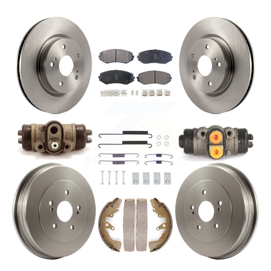 Front Rear Disc Brake Rotor Semi-Metallic Pad Drum Kit (9Pc) For 2008 Suzuki Grand Vitara K8F-104116