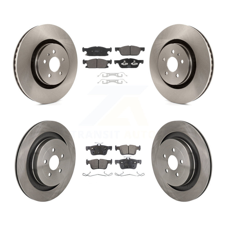 Front Rear Brake Rotor Semi-Metallic Pad Kit For Lincoln Nautilus With Vented Rotors K8F-104126