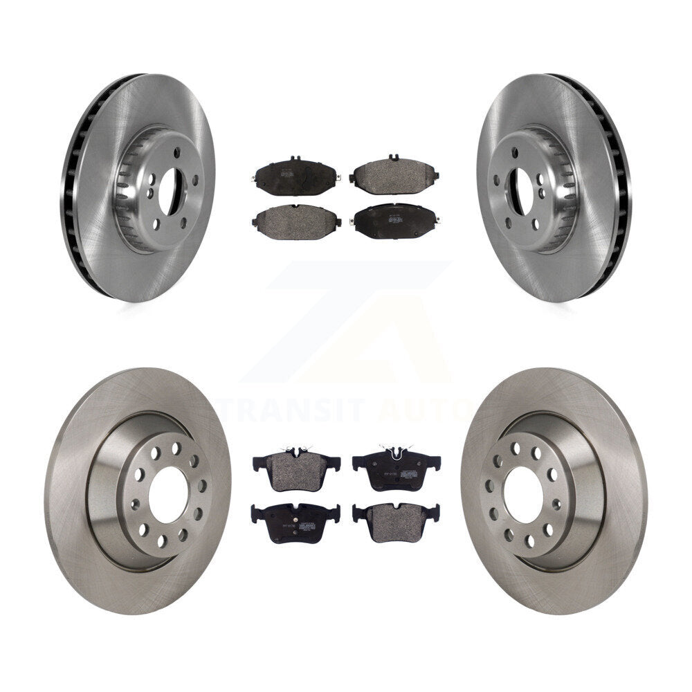 Front Rear Brake Rotor Semi-Metallic Pad Kit For Mercedes-Benz C300 Without Sport Package K8F-104174