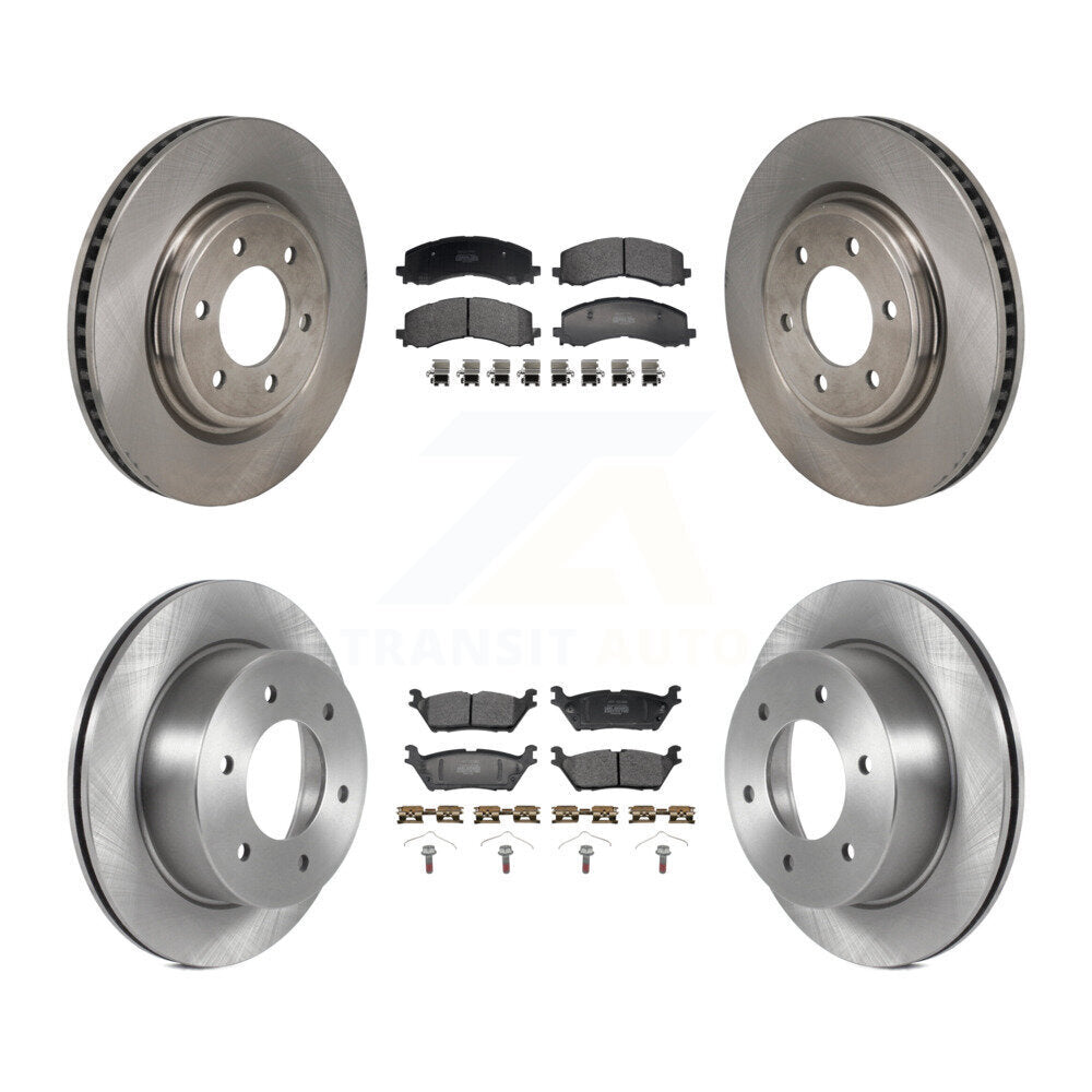 Front Rear Disc Brake Rotors And Semi-Metallic Pads Kit For 2022-2023 Ford Bronco 3.0L K8F-104176
