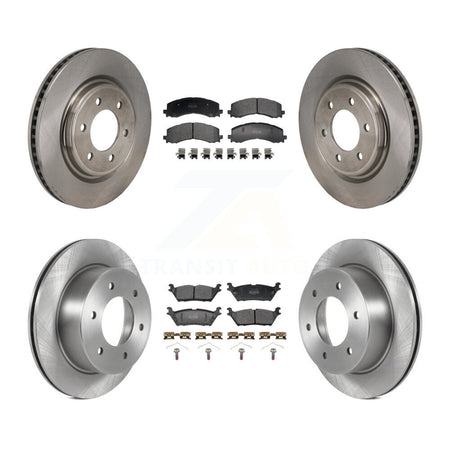 Front Rear Disc Brake Rotors And Semi-Metallic Pads Kit For 2022-2023 Ford Bronco 3.0L K8F-104176