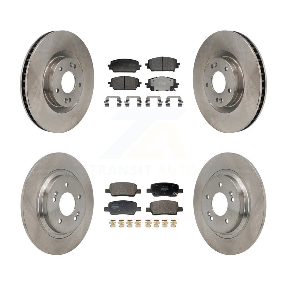 Front Rear Brake Rotors Semi-Metallic Pad Kit For Hyundai Santa Fe Kia Sorento GAS engine K8F-104195