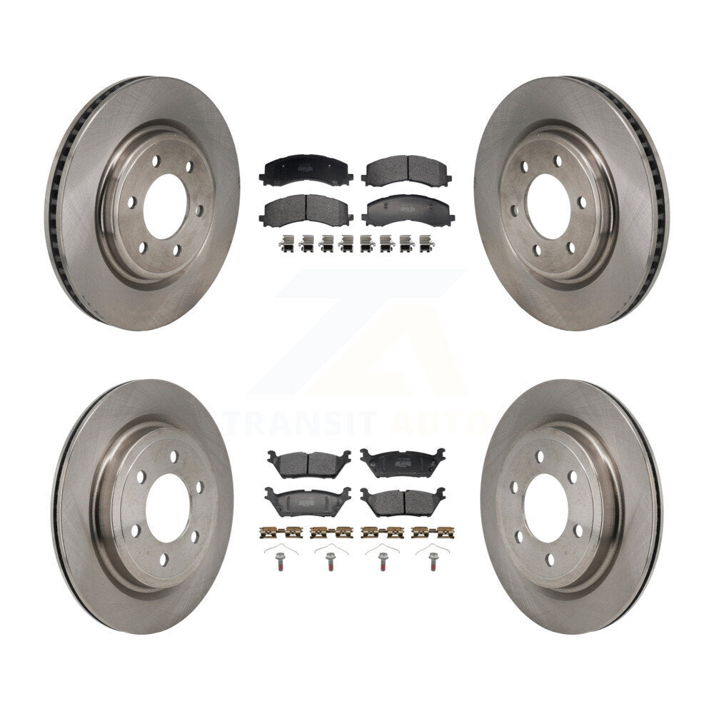 Front Rear Brake Rotors Semi-Metallic Pad Kit For Ford F-150 Expedition Lincoln Navigator K8F-104199