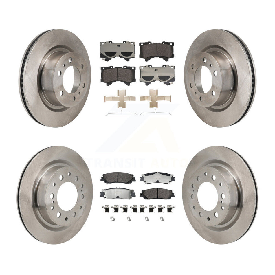 Front Rear Disc Brake Rotor & Semi-Metallic Pad Kit For Toyota Tundra Sequoia Lexus LX600 K8F-104208