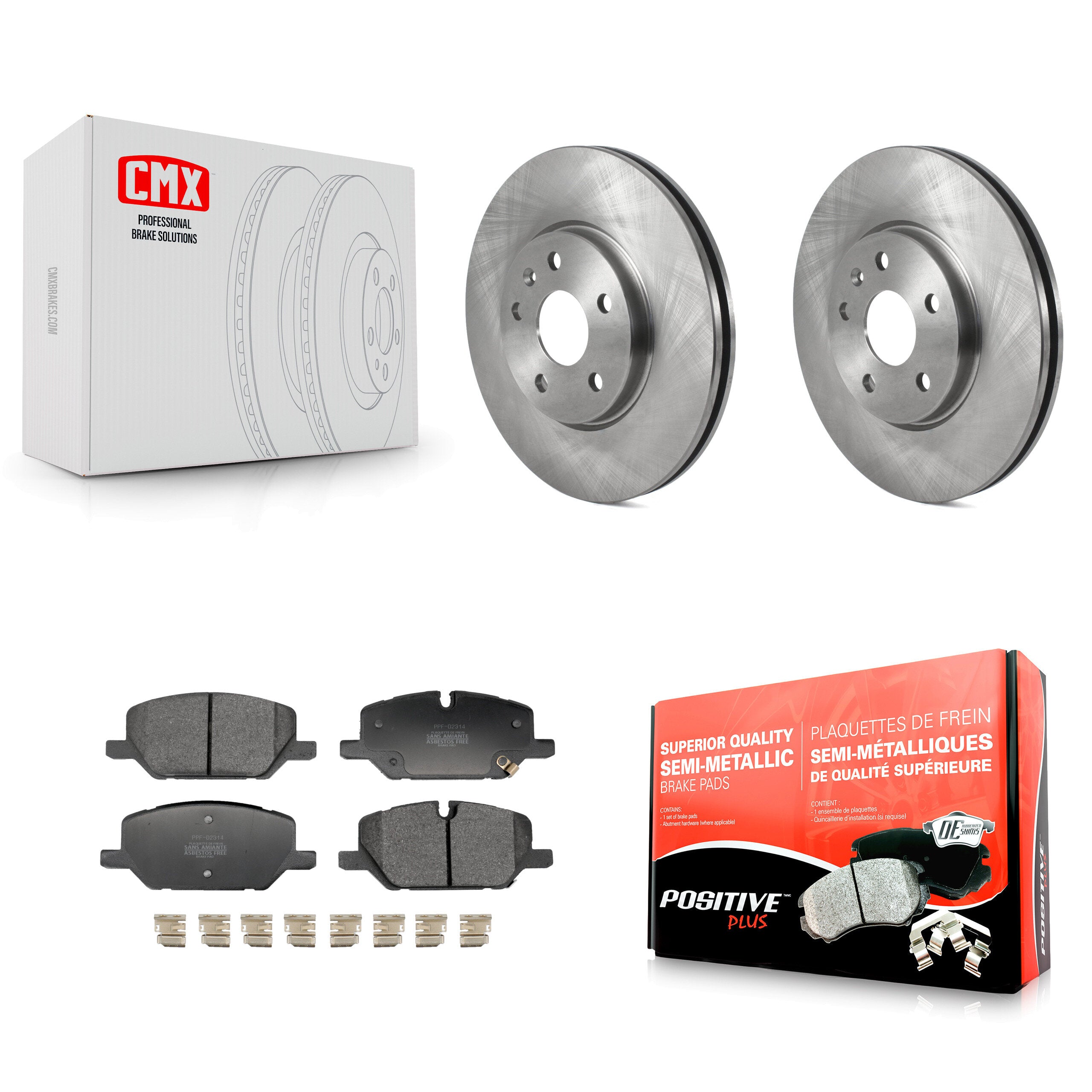 Front Disc Brake Rotors And Semi-Metallic Pads Kit For Buick Envision Cadillac XT4 K8F-104245