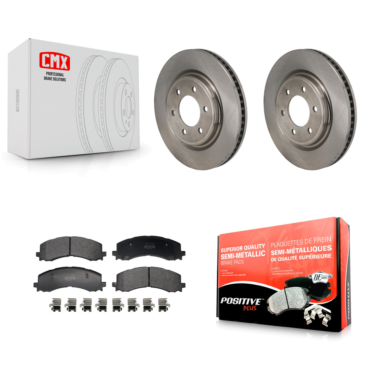 Front Disc Brake Rotor And Semi-Metallic Pad Kit For Ford F-150 Bronco Expedition Lincoln K8F-104251