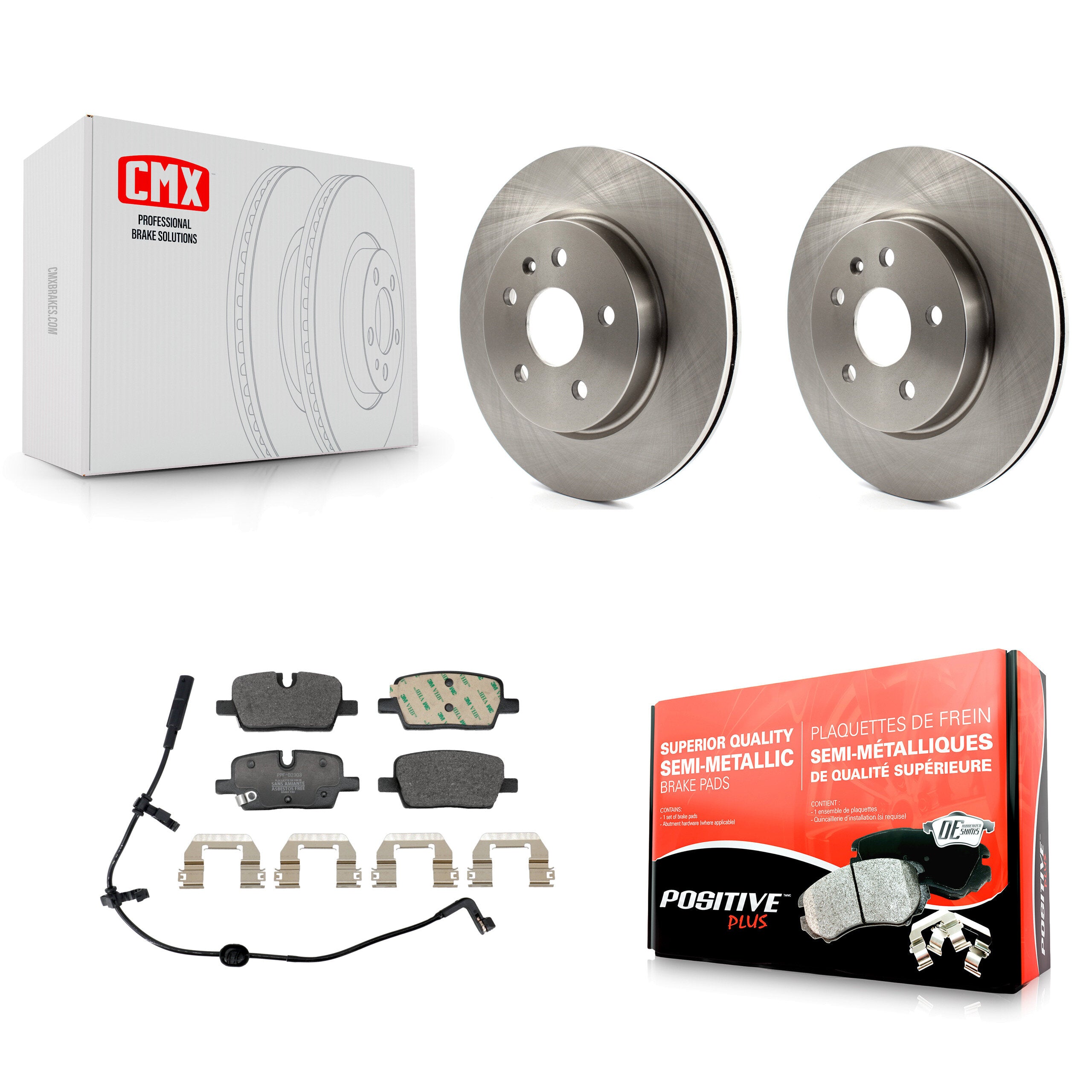 Rear Brake Rotor & Semi-Metallic Pad Kit For Cadillac CT5 With Single Piston Caliper K8F-104279