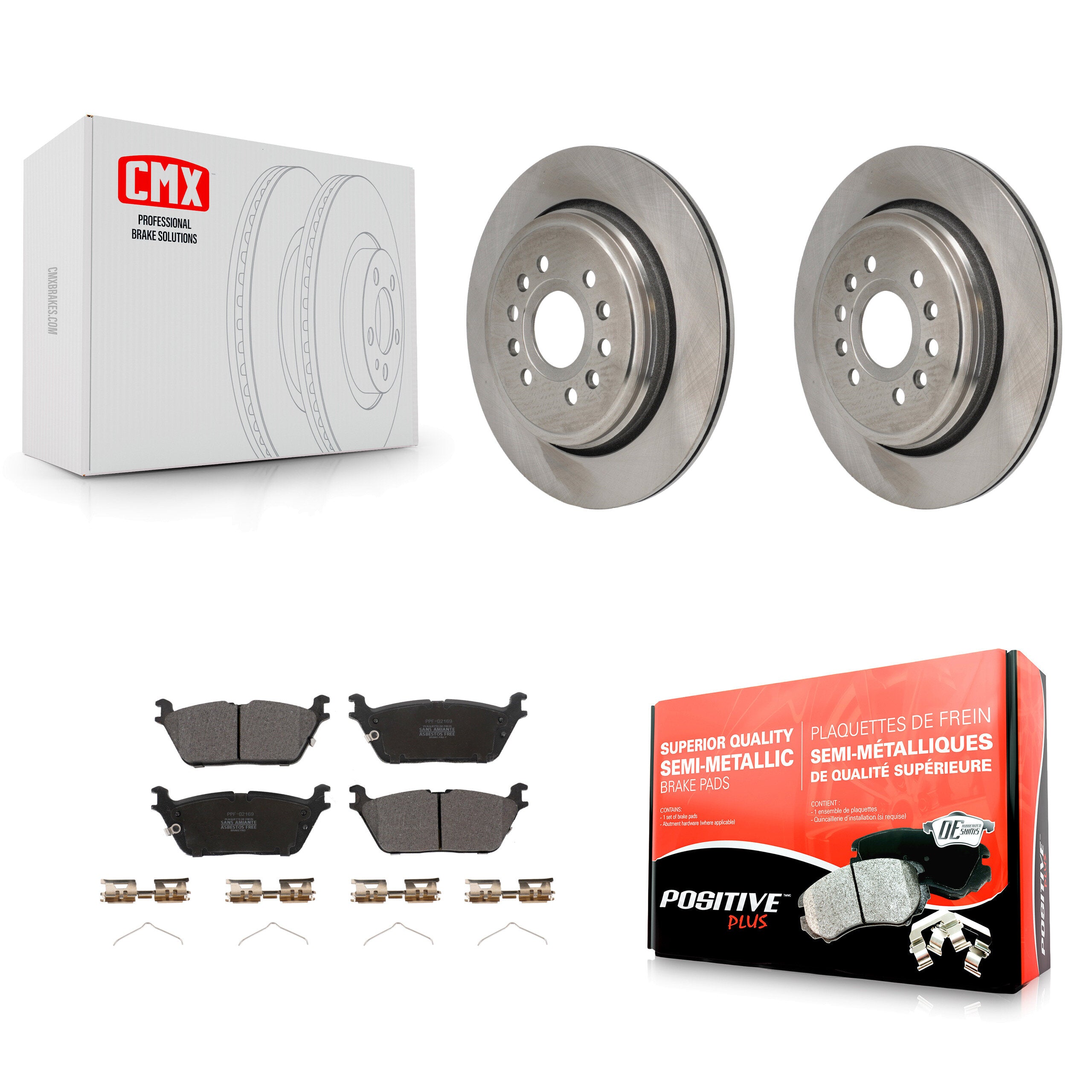 Rear Disc Brake Rotors And Semi-Metallic Pads Kit For Ram 1500 Jeep Wagoneer Grand L K8F-104307