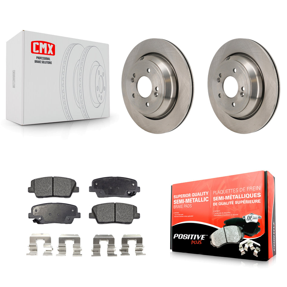 Rear Disc Brake Rotors And Semi-Metallic Pads Kit For Hyundai Equus Kia K900 K8F-104309