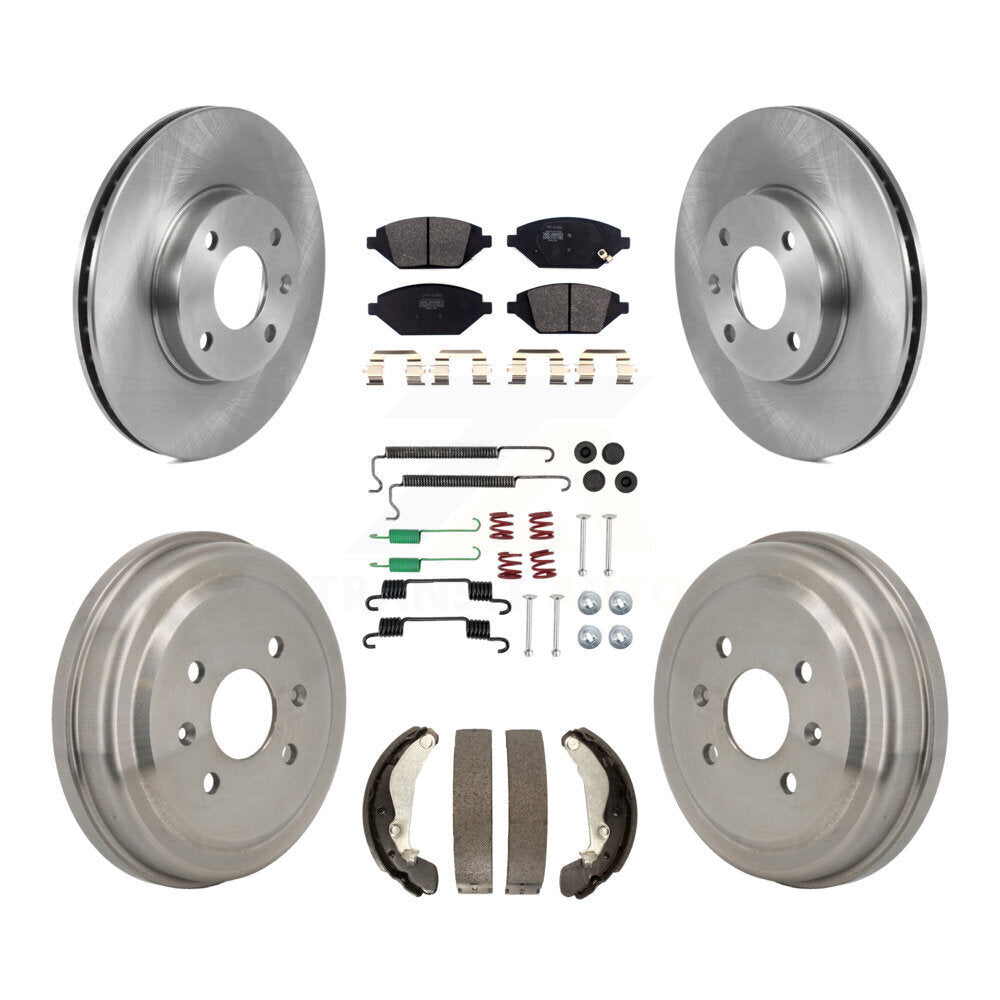 Front Rear Brake Rotor Semi-Metallic Pad And Drum Kit (7Pc) For 2016-2021 Chevrolet Spark K8F-104337