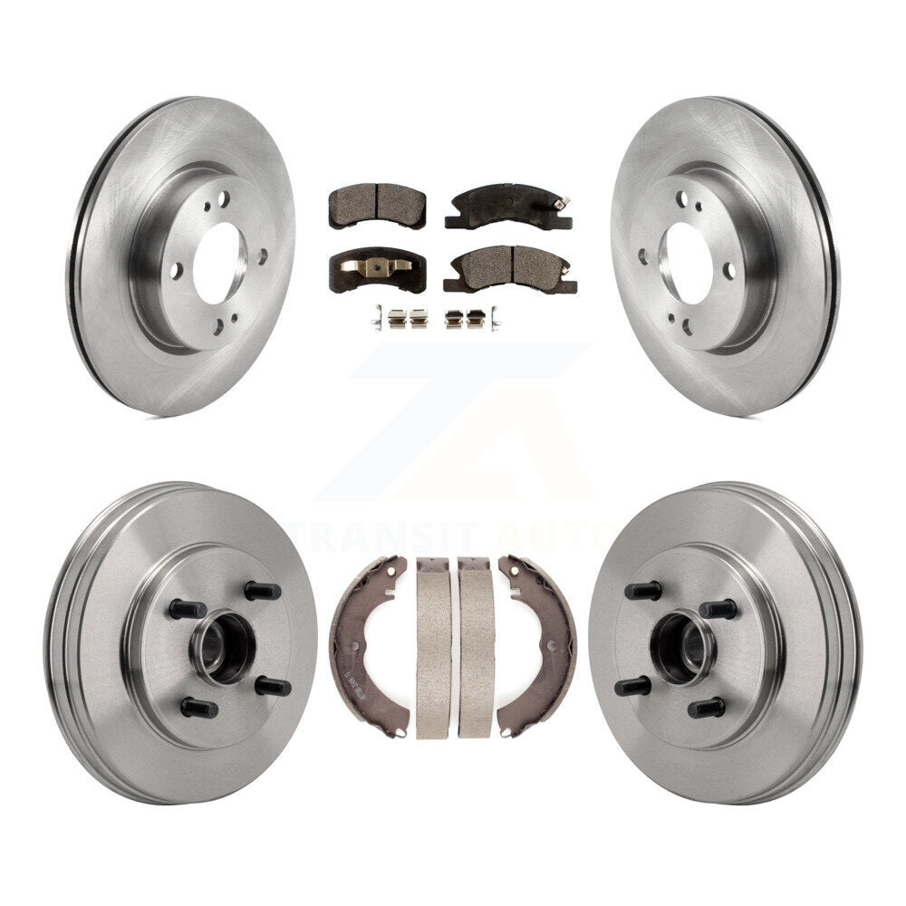 Front Rear Disc Brake Rotor Semi-Metallic Pad Drum Kit For 2017-2023 Mitsubishi Mirage G4 K8F-104340