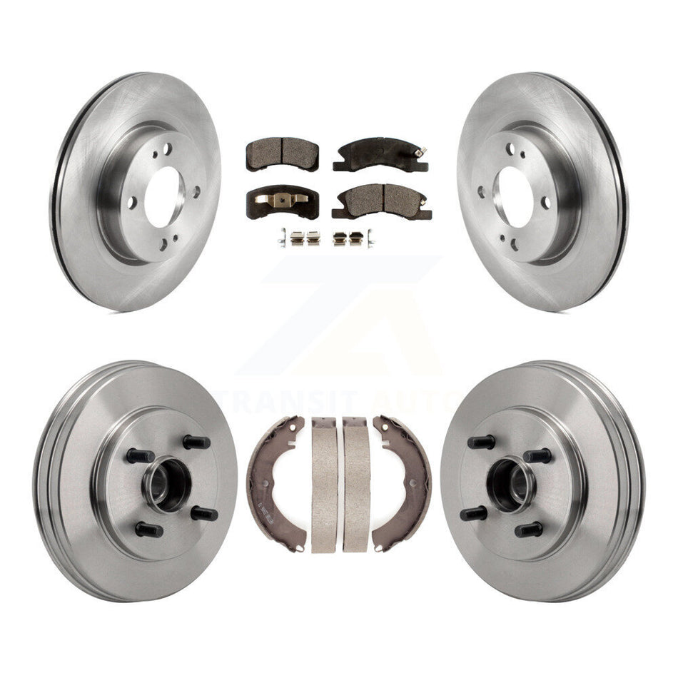 Front Rear Disc Brake Rotor Semi-Metallic Pad Drum Kit For 2017-2023 Mitsubishi Mirage G4 K8F-104340