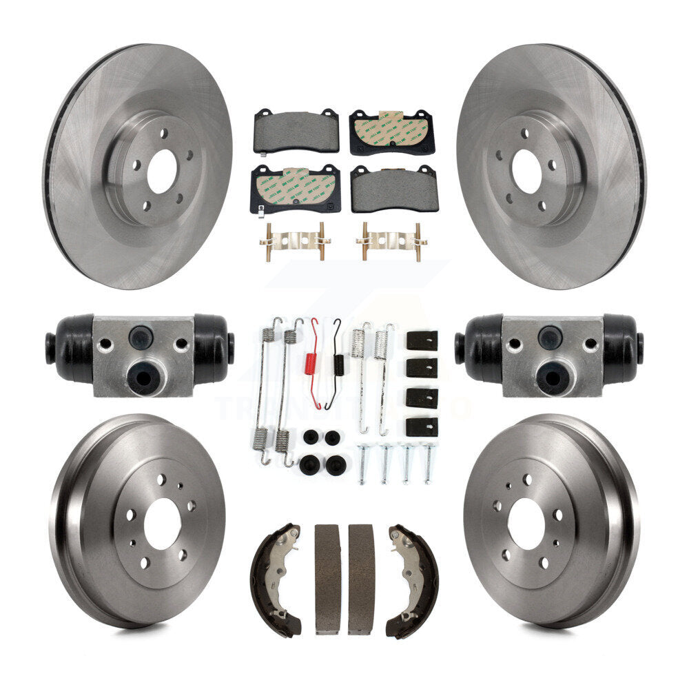 Front Rear Brake Rotors Semi-Metallic Pad Drum Kit (9Pc) For 2016 Ford Focus RS FMSI=1004 K8F-104342