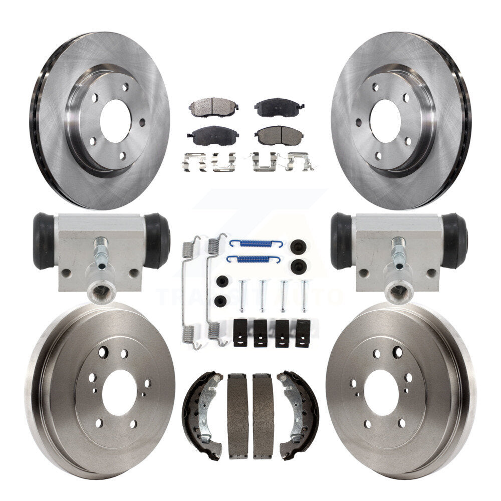 Front Rear Disc Brake Rotors Semi-Metallic Pads And Drum Kit (9Pc) For Nissan Sentra K8F-104350