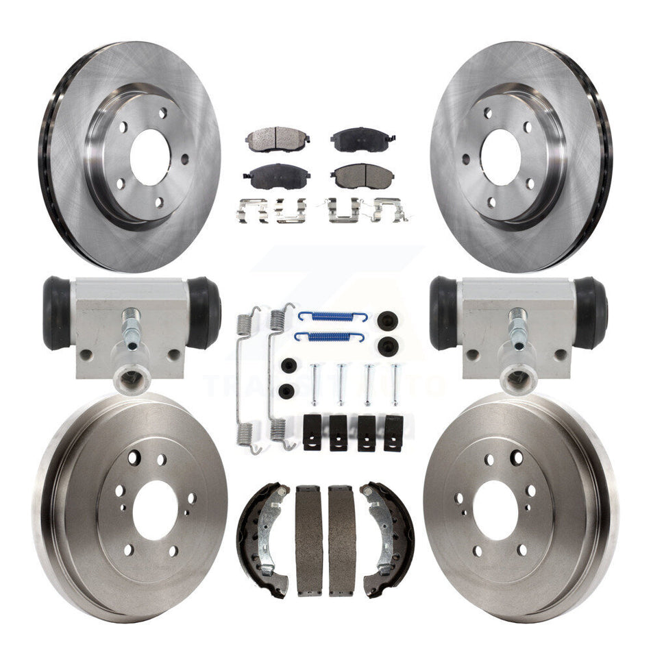 Front Rear Disc Brake Rotors Semi-Metallic Pads And Drum Kit (9Pc) For Nissan Sentra K8F-104350