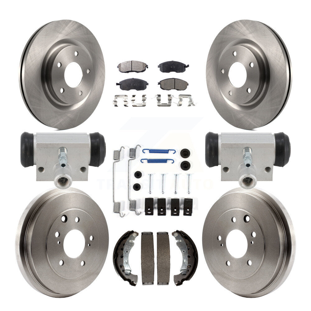 Front Rear Brake Rotors Semi-Metallic Pad & Drum Kit (9Pc) For Nissan Sentra Turbocharged K8F-104351