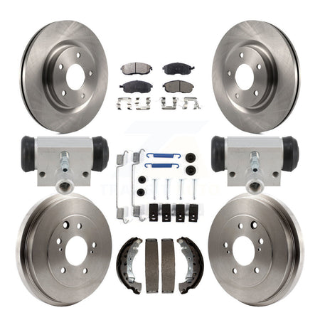 Front Rear Brake Rotors Semi-Metallic Pad & Drum Kit (9Pc) For Nissan Sentra Turbocharged K8F-104351