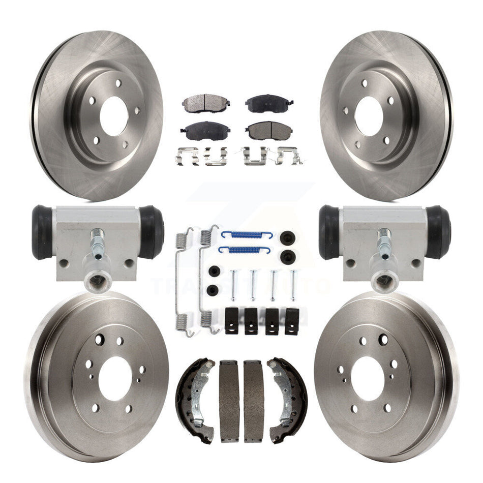 Front Rear Brake Rotors Semi-Metallic Pad & Drum Kit (9Pc) For Nissan Sentra Turbocharged K8F-104351