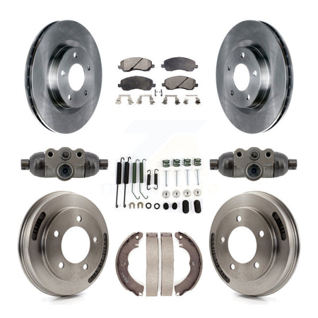 Front Rear Brake Rotors Semi-Metallic Pad & Drum Kit (9Pc) For 2008 Mitsubishi Lancer GTS K8F-104354