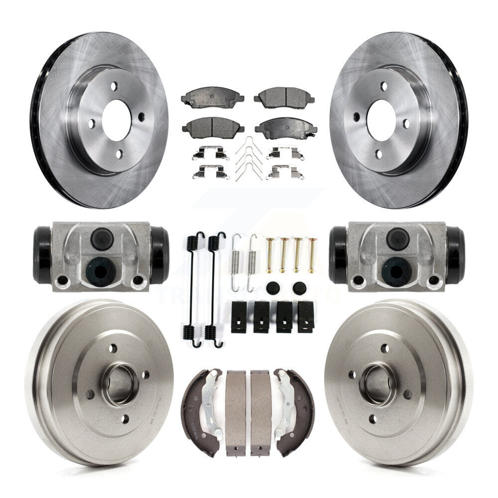 Front Rear Disc Brake Rotors Semi-Metallic Pad Drum Kit (9Pc) For Nissan Micra Versa Note K8F-104355