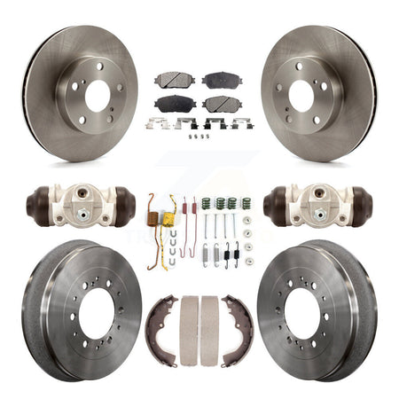 Front Rear Disc Brake Rotor Semi-Metallic Pad & Drum Kit (9Pc) For 2015 Toyota Tacoma 4WD K8F-104357