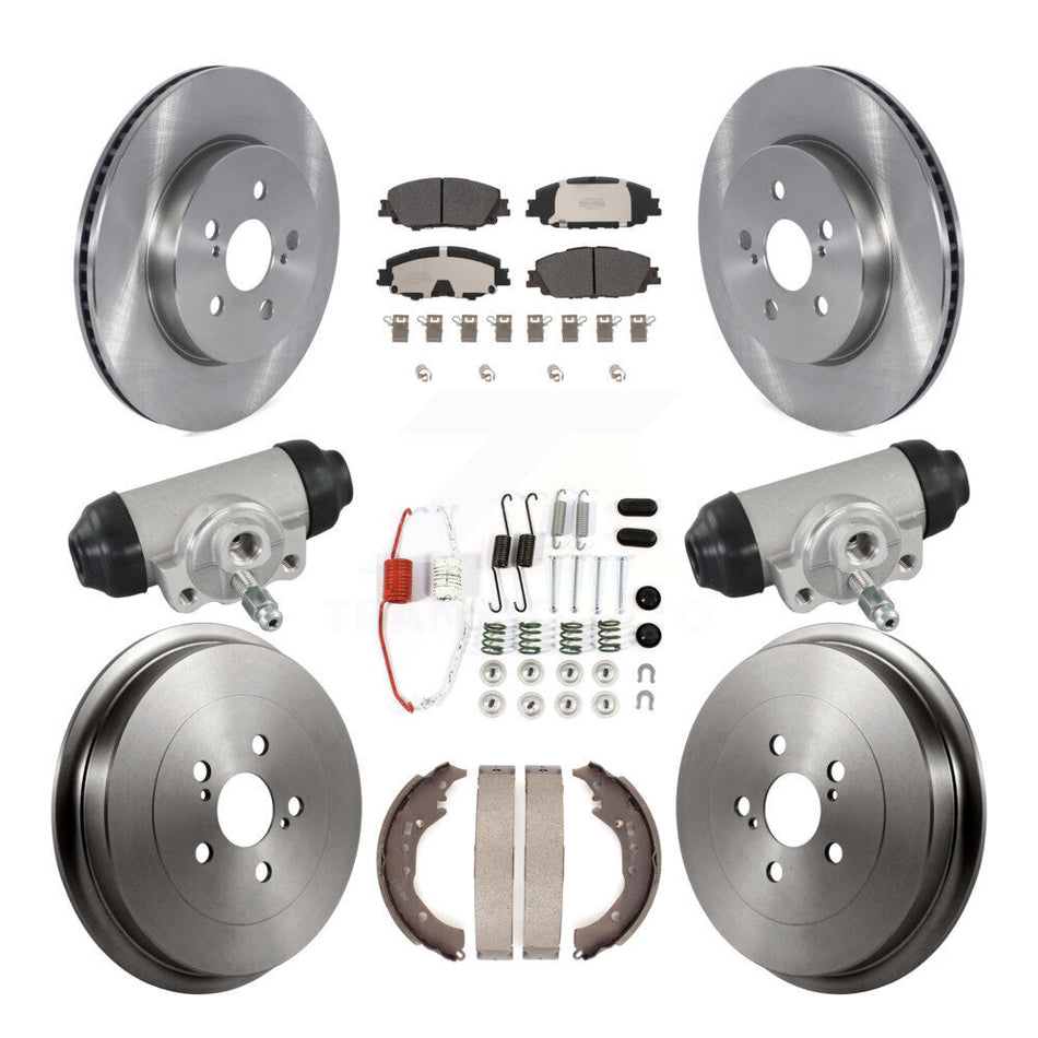 Front Rear Disc Brake Rotor Semi-Metallic Pad Drum Kit (9Pc) For 2019 Toyota Corolla 2.0L K8F-104362