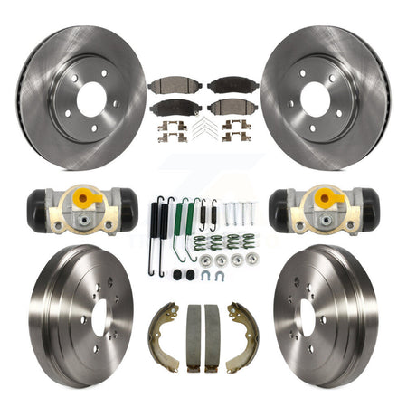 Front Rear Brake Rotor Semi-Metallic Pad & Drum Kit (9Pc) For Nissan NV200 Chevrolet City K8F-104365
